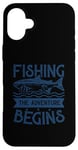 Coque pour iPhone 16 Plus Best Fun Adult Men Humour Fishing - The Adventure Begins