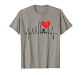 New York Skyline Heartbeat Love Statue Of Liberty New York T-Shirt