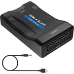 SCART till HDMI-adapter 1080P HD Video Audio Upscale Converter Svart