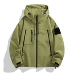 Outdoor Mens Waterproof Windbreaker Rain Jacket Hooded Soft Shell Grey Coat