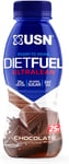 USN Diet Fuel Ultralean Ready to Drink High Protein Shake, 8 x 310ml, Chocolate