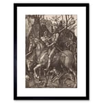 Wee Blue Coo Painting Albrecht Durer Knight Death Devil Old Master Framed Print F97X2655