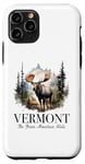 Coque pour iPhone 11 Pro Vermont Green Mountain State Moose Randonnée Camping Nature