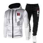 Ny Fashion Träningsoverall För Män Hoodie Fitness Gymkläder Män Löpset Sportkläder Jogger Herr Träningsoverall Vinterdräkt Sport WHITE S