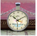 Fleur horloge montres de poche verre Cabochon bijoux couleur argent court longue chaîne collier pour femmes filles cadeau