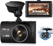 Dash Cam Front and Rear 1080P Full HD Dashcam 3" IPS Dash Camera for Car Dual