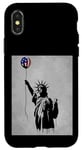Coque pour iPhone X/XS Statue de la Liberté USA 4 juillet fantaisie drôle patriotique