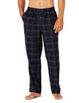 Amazon Essentials Pantalon de Pyjama en Flanelle (Grandes Tailles Disponibles) Homme, Noir Bleu Écossais, XS