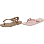 Havaianas Top Tiras, Tongs Mixte, Ballet Rose, 37/38 Luna Femme, Rose Gold/Rose Gold, 37/38