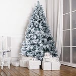 Sapin de Noël Artificiel Enneigé, Uten 180cm Arbre de Noël Flocage Décoration Fêtes de Noël avec Support en Métal 700 Branches