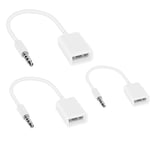 3x 3.5mm Aux Hane till USB Hona Adapterkabel Vit one size