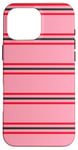 Coque pour iPhone 16 Pro Max Rose et rouge rayé mignon girly esthétique Preppy Stripe