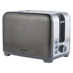 Salter EK4536GUNMETAL Cosmos 2-Slice Electric Toaster –7 Levels of Variable Browning Control, Defrost, Reheat and Cancel Functions, Removable Crumb Tray for Easy Cleaning, Indicator Lights, 930W, Grey