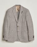 Lardini Checked Linen Blazer Brown