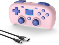 Wireless Controller For Ps4,Mini Style Ps4 Gamepad Compatible With Ps4/Pro/Slim,Pc Game Remote For Window10/8/7,Gaming Controller With Dual Vibration/6-Axis Sensor/Audio Function(Pink)