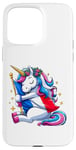 Coque pour iPhone 15 Pro Max Licorne câlinant drapeau de la France pour garçons, filles, femmes, enfants