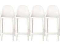 Tabouret de bar Lot de 4 tabourets de bar Piu blanc hauteur 65cm