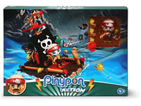 Pinypon Action - Radeau de Pirates, Bateau Qui Flotte sur l'eau, avec Figurine de Pirate, Accessoires de Chasse au trésor, pour Enfants à partir de 4 Ans