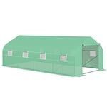 Outsunny Polytunnel Greenhouse with Windows and Door, Walk in Greenhouse for Garden, Backyard (6 x 3 M)