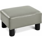 RELAX4LIFE Tabouret Pouf Rectangulaire en Cuir PU Rempli de l’ Éponge Épaisse, Repose-Pieds Multifonctionnel avec Siège Confortable Idéal pour