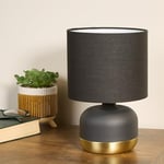 Lighting Collection Ezra Black & Gold Touch Lamp