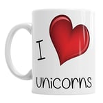 I Love Unicorns Coffee Tea Hot Chocolate Mug Birthday Office Valentines Gift