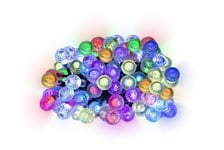 Guirlande lumineuse LED connectée intérieure et extérieure multicolore câble noir 6 fonctions 14,90 m décor boule givrée