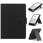 HoYiXi Universal Case Compatible with 6”-6.8” Kobo/PocketBook/Tolino/Sony E-Book eReader Kindle Paperwhite/Kobo Clara HD/Kobo Clara 2E Leather Stand Cover for 6-6.8'' E-Book eReader, black