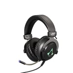 L33T Assassin's Creed Valhalla Casque de Jeu avec Microphone (PS4, Xbox One, Nintendo Switch et comme Casque de Jeu PC), Microphone avec réduction du Bruit, éclairage LED, Noir