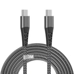 Cable USB C vers USB C 3M,60W Cable USB C Charge Rapide Cable USB Type C 3M Long Nylon Cordon USB C vers USB C Cable Chargeur pour iPhone 15 Pro Max/15 Plus/15,Samsung Galaxy S24 Ultra/S24+/S24/S23