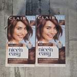 2 x CLAIROL - NICE 'n EASY PERMANENT HAIR DYE 5PB MEDIUM PURE BROWN