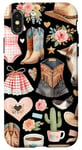 Coque pour iPhone X/XS Collage esthétique mignon cowgirl mode humeur tableau scrapbooking