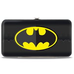 Buckle-Down - Wallet Hinge Wallet - Batman Icon Centered/Bat Signal Stripe Black/Yellow/Grays unisex-adults