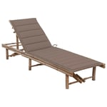 Prolenta Premium - Chaise Longue De Jardin Avec Coussin Bambou