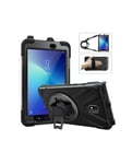 DLH COQUE RENFORCEE AVEC BANDOULIERE, POIGNEE ROTATIVE ET PIED SUPPORT POUR SAMSUNG GALAXY TAB ACTIVE 3 (SM-T570 / SM-T575) Anti