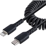 StarTech.com Câble USB-C vers Lightning de 50cm - Adaptateur USB C vers Lightning Noir Certifié Mfi, Gaine en TPE - Câble USB Type-C/Lightning - Chargeur USB-C vers Iphone (RUSB2CLT50CMBC)