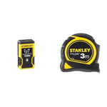 STANLEY - Mesure Laser Pocket 12m - ‎STHT77666-0 & Mesure 3 m x 13 mm Bi-Matière Tylon - Métre à Ruban Léger, Compact et Ergonomique avec Crochet de Ceinture 0-30-687