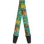 Buckle-Down GS-WSD006 Guitar Strap - Scooby Doo & Snacks/Bone Monogram Blues, 2" Wide & 29-54" Length