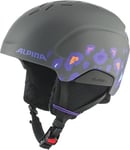 ALPINA Pizi Casque de Ski Jeunesse Unisexe, Gris Nuit/léopard Mat, 51-55 cm