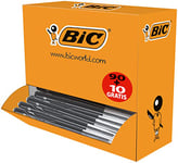 BIC M10 Original - Stylos-Bille Rétractables Pointe Moyenne (1,0 mm) - Encre de couleur Noire, Boîte de 90+10