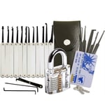 Hem Verktyg Lock Pick Set Professionell med övning plockguide Kortsats Lockpicking Svart handväska för skåp Verktygsväska 20 delar [DB]