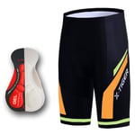 YYDM Hommes Maillot Cyclisme Respirant Manches Courtes - Rembourrage 3D Cuissard À Bretelle/VTT Vélo Séchage Rapide Antichoc,Shorts,4XL