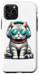 Coque pour iPhone 11 Pro Headphones Sunglasses British Shorthair Cat