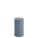 Uyuni - LED pillar candle - Hazy blue, Rustic - 7,8x15,2 cm (UL-PI-HB78015)