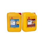 Pack Maçonnerie Sika Hydrofuge de masse liquide Sika Cem 5L - Résine d'accrochage Sika Latex 360 - 5L