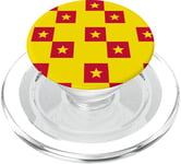 Red Yellow Stars Square China Color Chinese Mandarin Pattern PopSockets PopGrip for MagSafe