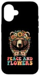 Coque pour iPhone 16 Couronne de fleurs avec ours marron