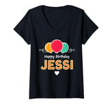 Womens Happy Birthday saying Jessi V-Neck T-Shirt