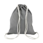 IDEA HOME Sac de Gym en Coton - Sac de Sport avec Cordon 36 x 44 cm 250g/m² - Sac de Gym à Personnaliser, Idéal pour Sport, Voyage et Courses, Gris