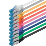 10x 10,0 M - Câble Réseau Cat-6a Câble Ethernet Lan Patch Connecteur Rj-45 Sftp 10gb/S - 10 Pièces 10 Couleurs